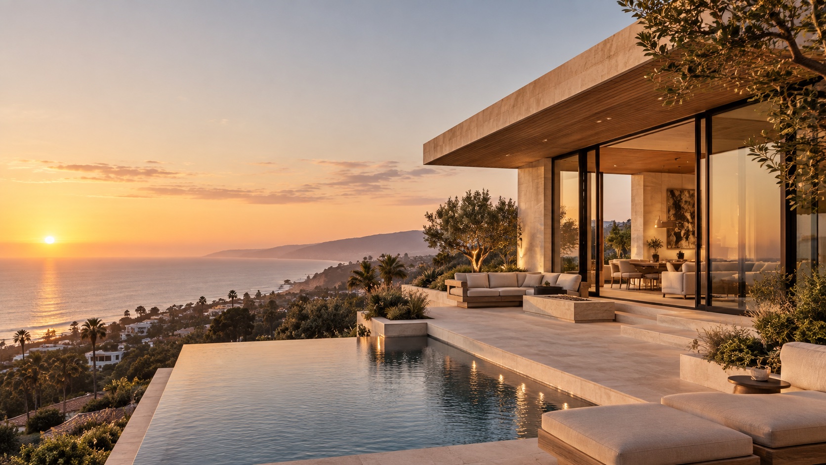 Contemporary Southern California residence overlooking the coast